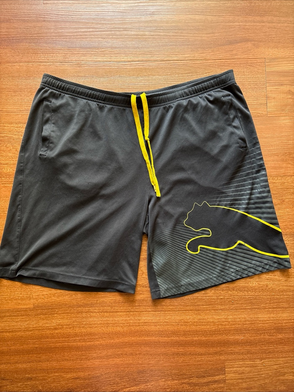 Puma individualCUP Training Shorts Mens XL Black Yellow Soccer Athletic